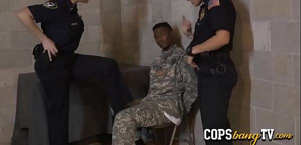  A fake black soldier with a big black cock in prison!